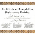 Blepharoplasty Workshop Certificate - Jack Abrams, M.D.